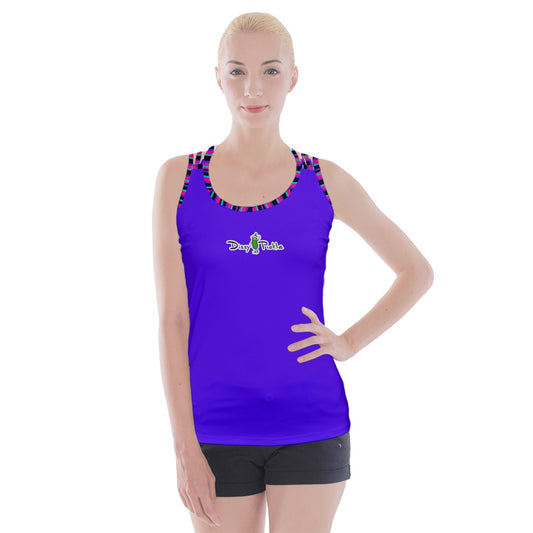 Dizzy Pickle Shelley (Black) Solid Purple Women's Pickleball Criss Cross Back Tank Top