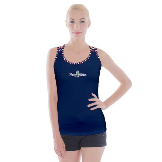 Dizzy Pickle Van Solid Blue Women's Pickleball Criss Cross Back Tank Top