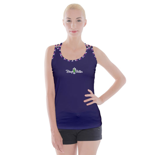 Dizzy Pickle Coming Up Daisies PP Solid Plum Women's Pickleball Criss Cross Back Tank Top