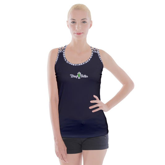 Dizzy Pickle Mary Solid Charcoal Women's Pickleball Criss Cross Back Tank Top Criss Cross Back Tank Top