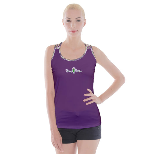 Dizzy Pickle Heather Solid Purple Women's Pickleball Criss Cross Back Tank Top