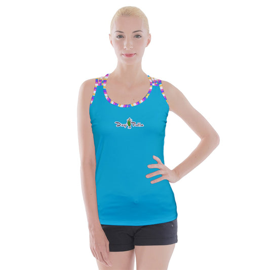 Dizzy Pickle Theresa Solid Blue Women's Pickleball Criss Cross Back Tank Top