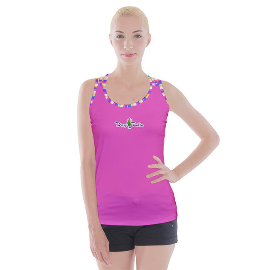 Dizzy Pickle Theresa Solid Pink Women's Pickleball Criss Cross Back Tank Top