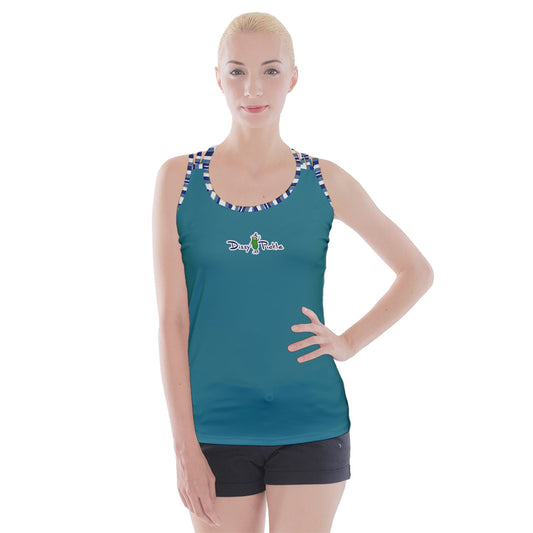 Dizzy Pickle Anne Solid Seafoam Green Women's Pickleball Criss Cross Back Tank Top