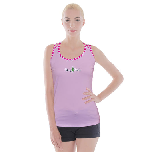 Dizzy Pickle Avery Solid Shell Pink Women's Pickleball Criss Cross Back Tank Top