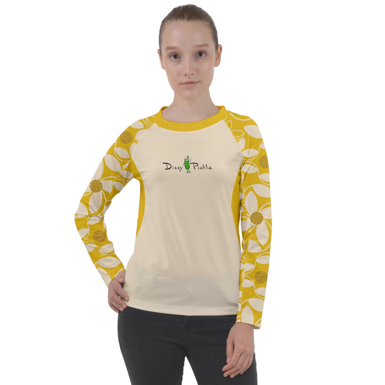 Dizzy Pickle Beth Gold Women's Pickleball Sports Long Sleeve Raglan Tee