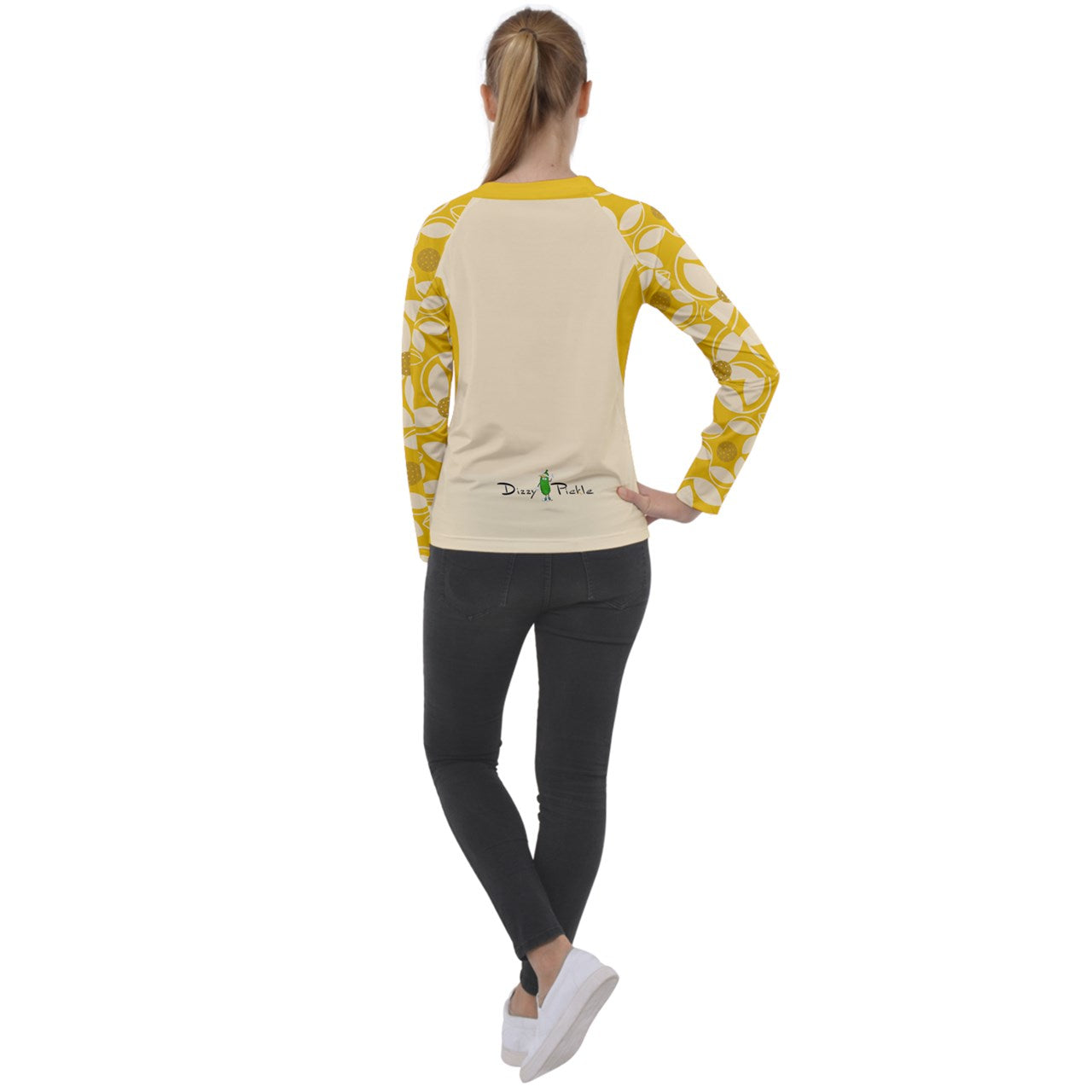 Dizzy Pickle Beth Gold Women's Pickleball Sports Long Sleeve Raglan Tee