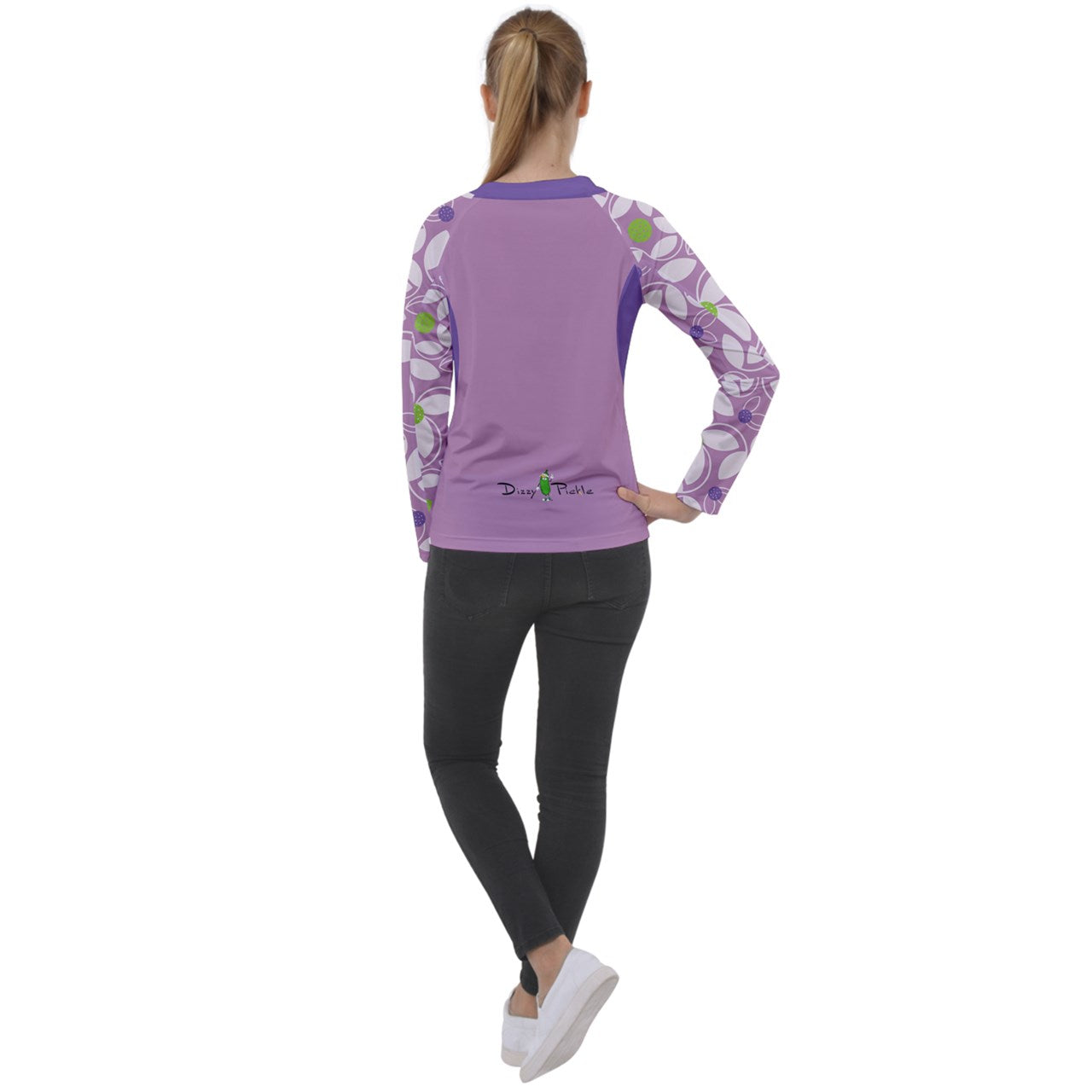 Dizzy Pickle Beth Lavender Women's Pickleball Sports Long Sleeve Raglan Tee