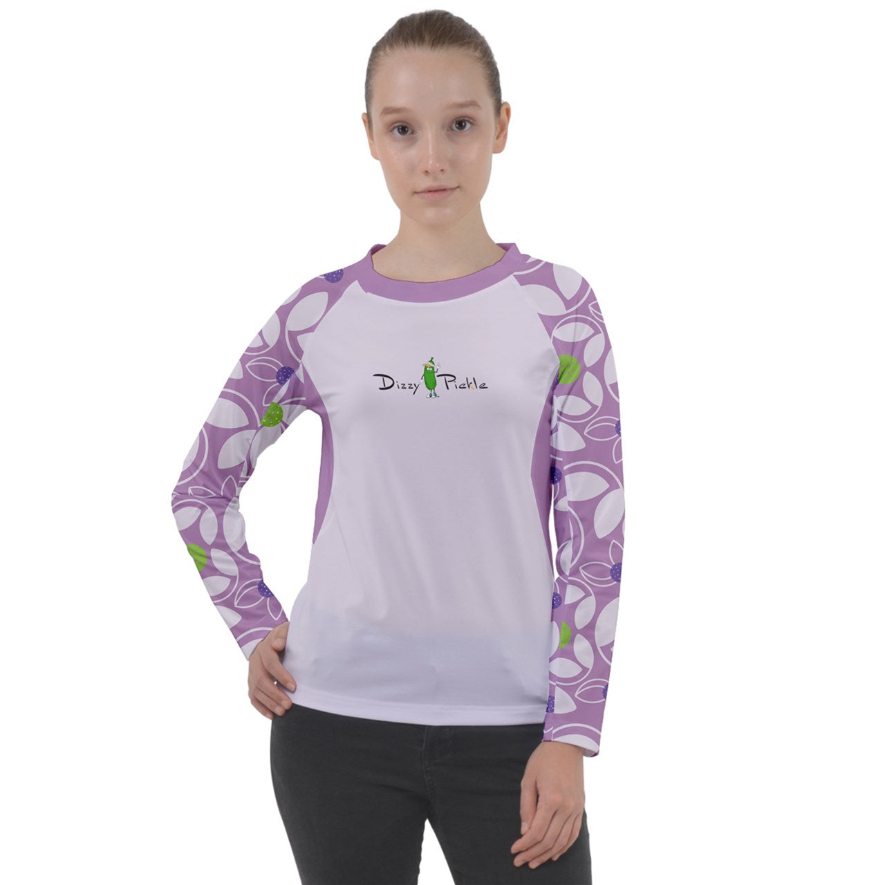 Dizzy Pickle Beth Lavender Women's Pickleball Sports Long Sleeve Raglan Tee