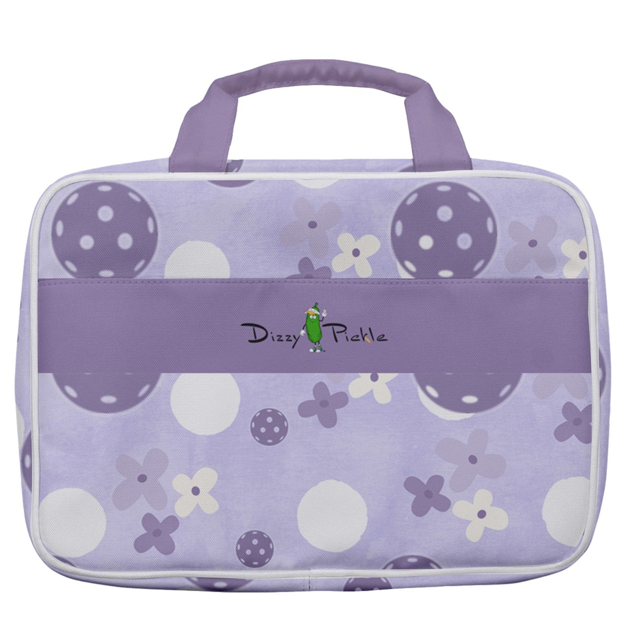 Dizzy Pickle Sophie Blooms and Balls Women's Pickleball Travel Toiletry Bag with Hanging Hook