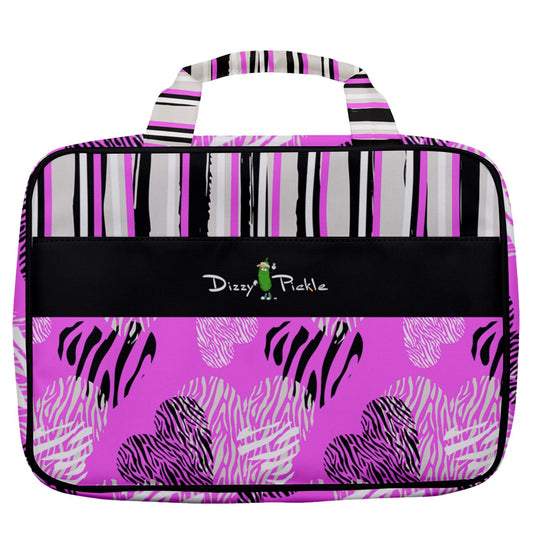 Dizzy Pickle Shelley Pink Women's Pickleball Travel Toiletry Bag with Hanging Hook