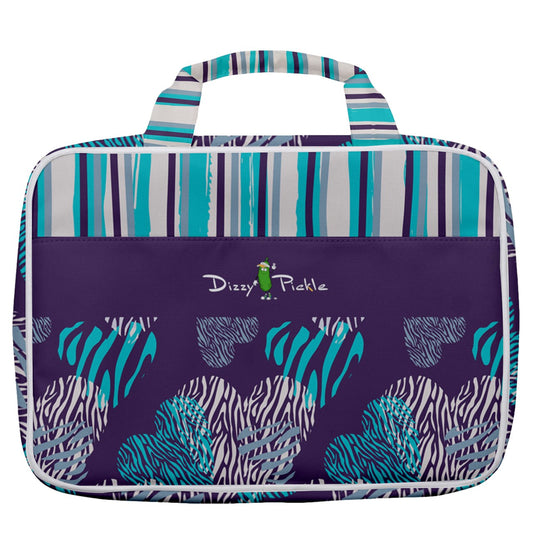 Dizzy Pickle Shelley Deep Purple Women's Pickleball Travel Toiletry Bag with Hanging Hook