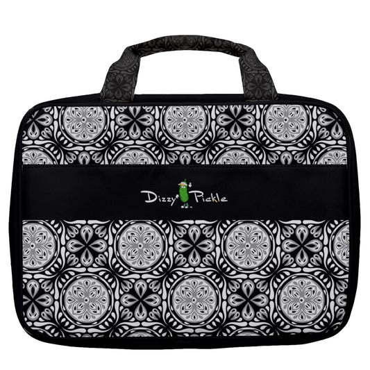 Dizzy Pickle Tracy Black Women's Pickleball Travel Toiletry Bag with Hanging Hook