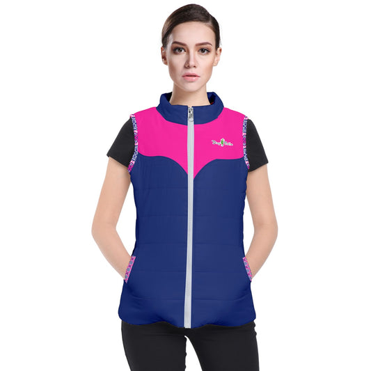 Dizzy Pickle Tracy Pink1 Women's Active Pickleball Puffer Vest with Pockets