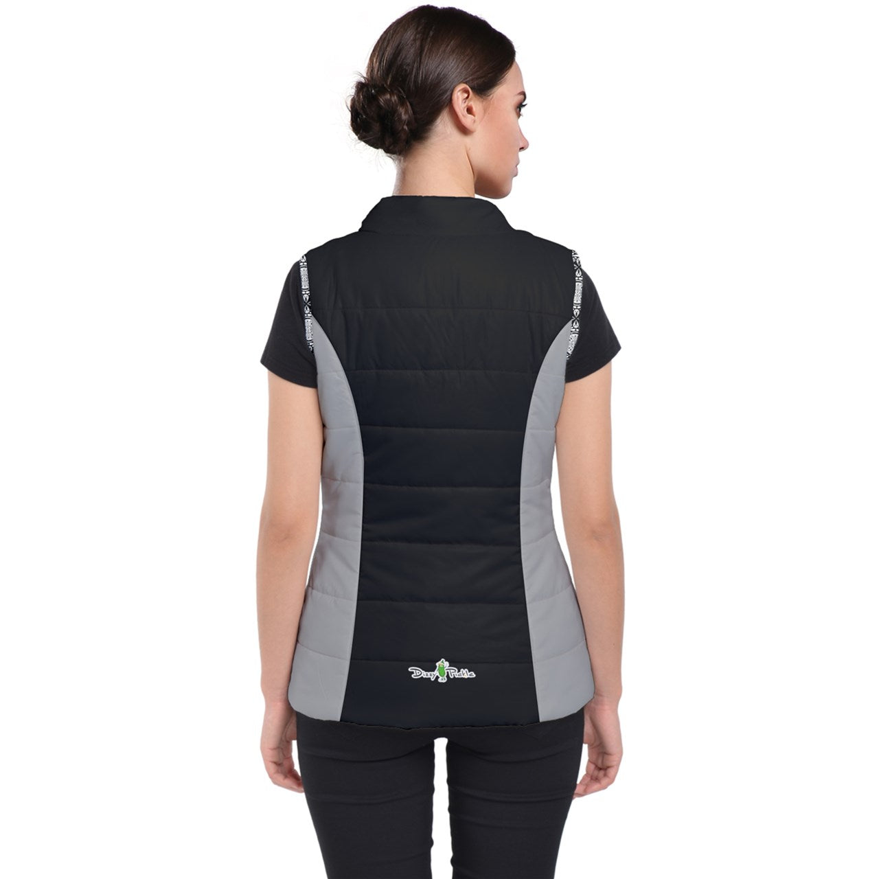 Dizzy Pickle Tracy Black1 Women's Active Pickleball Puffer Vest with Pockets