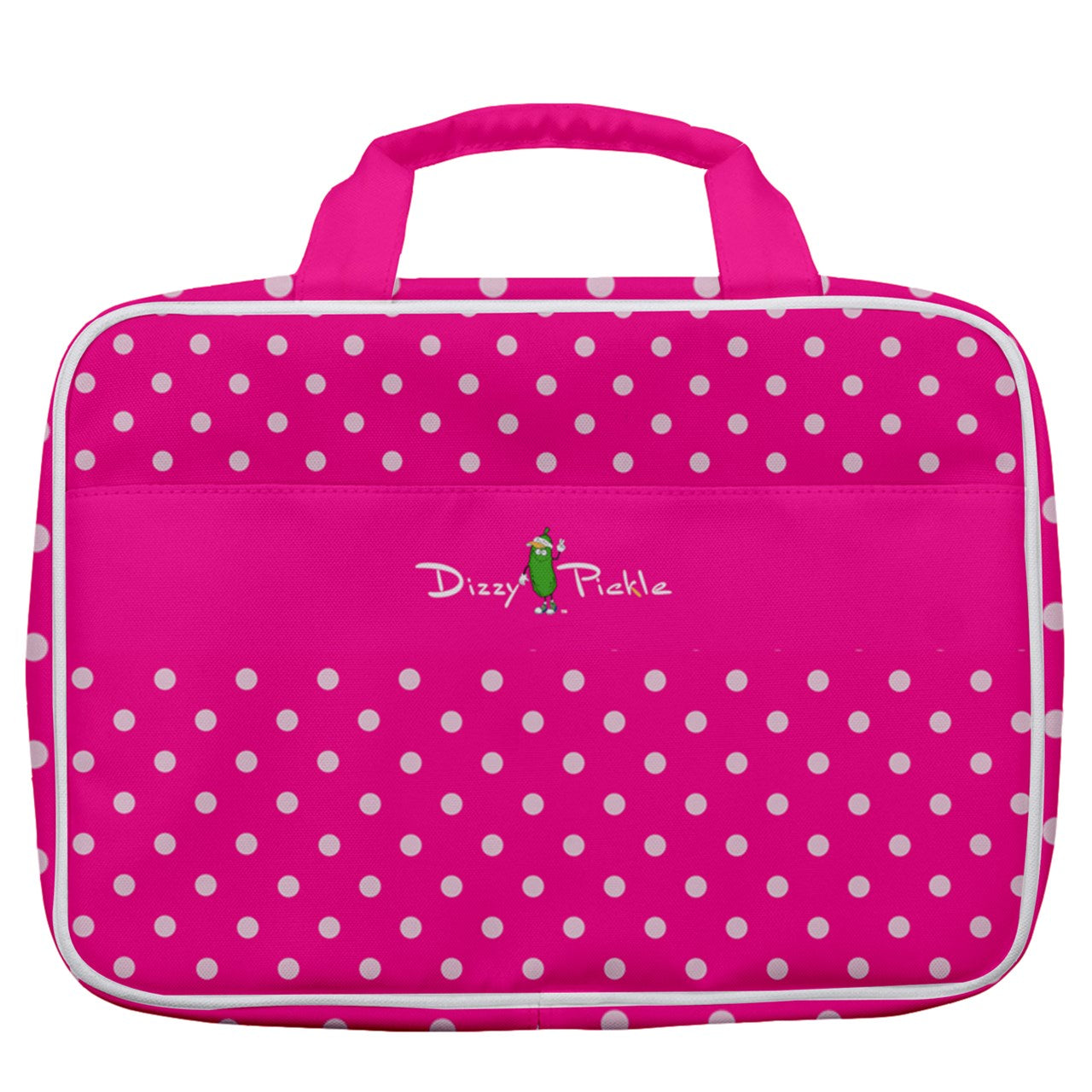 Dizzy Pickle Avery Polka Dots Women's Pickleball Travel Toiletry Bag with Hanging Hook