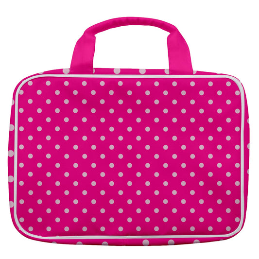 Dizzy Pickle Avery Polka Dots Women's Pickleball Travel Toiletry Bag with Hanging Hook