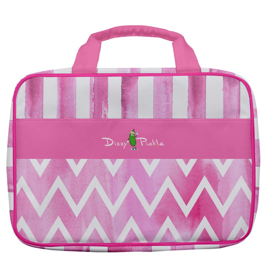 Dizzy Pickle Avery Zig Zag Women's Pickleball Travel Toiletry Bag with Hanging Hook