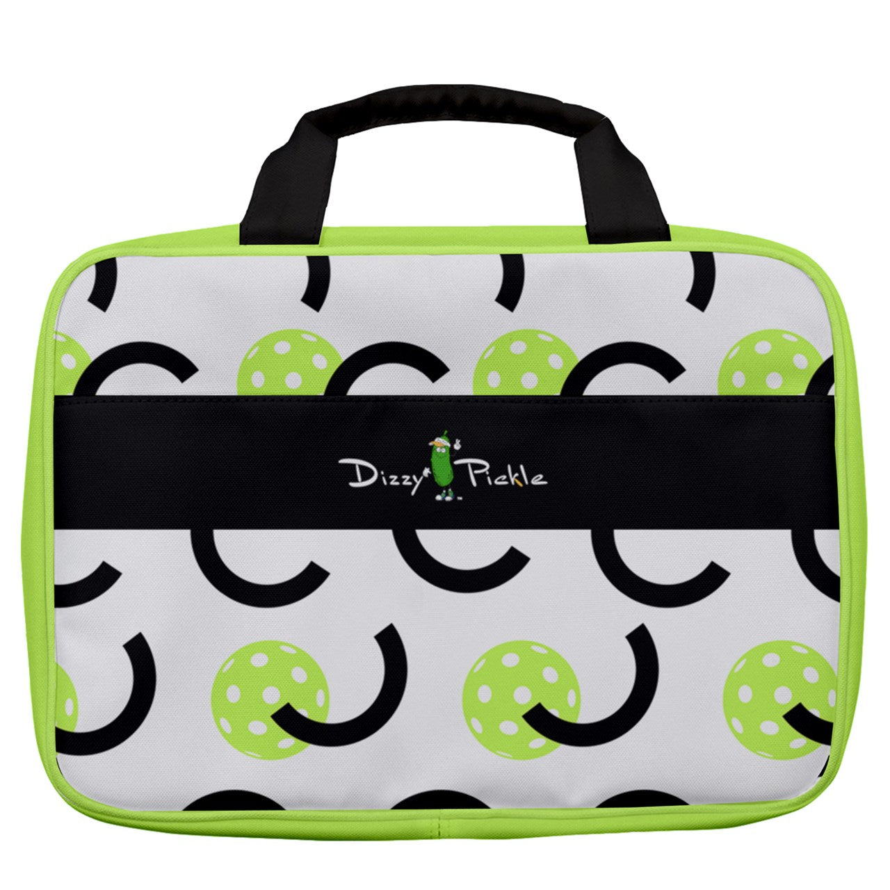 Dizzy Pickle Believe White Women's Pickleball Travel Toiletry Bag with Hanging Hook