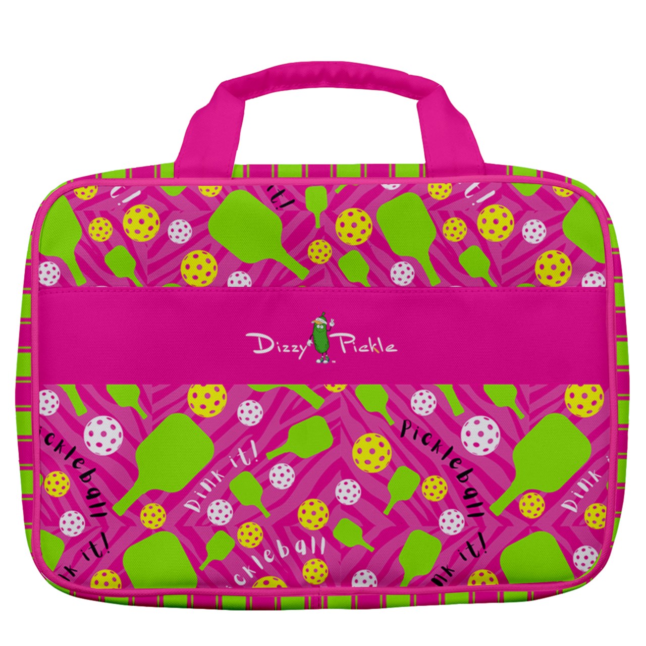 Dizzy Pickle Dinking Diva's PG Women's Pickleball Travel Toiletry Bag with Hanging Hook