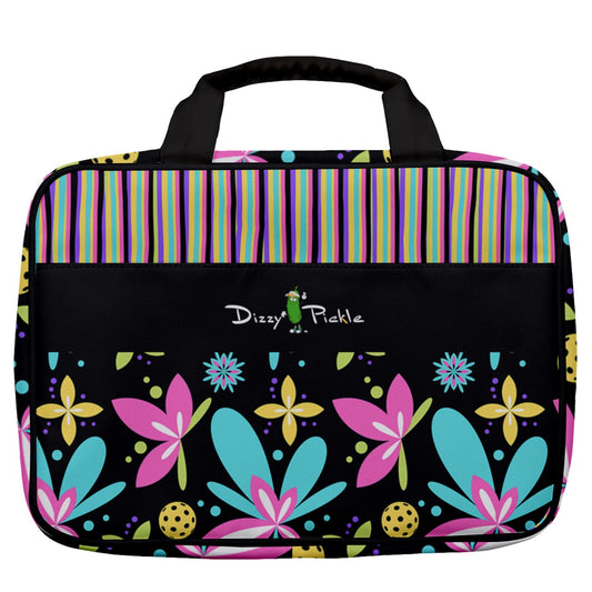 Dizzy Pickle Donna Black Women's Pickleball Travel Toiletry Bag with Hanging Hook