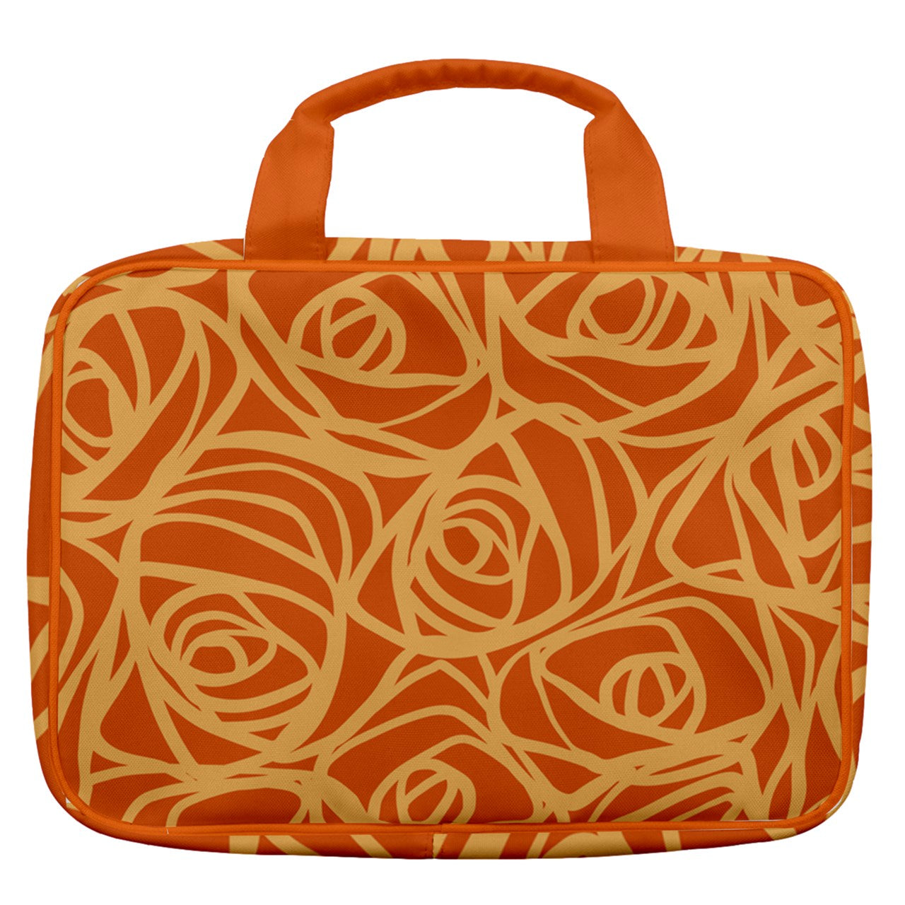 Dizzy Pickle Esther Orange Blooms Women's Pickleball Travel Toiletry Bag with Hanging Hook