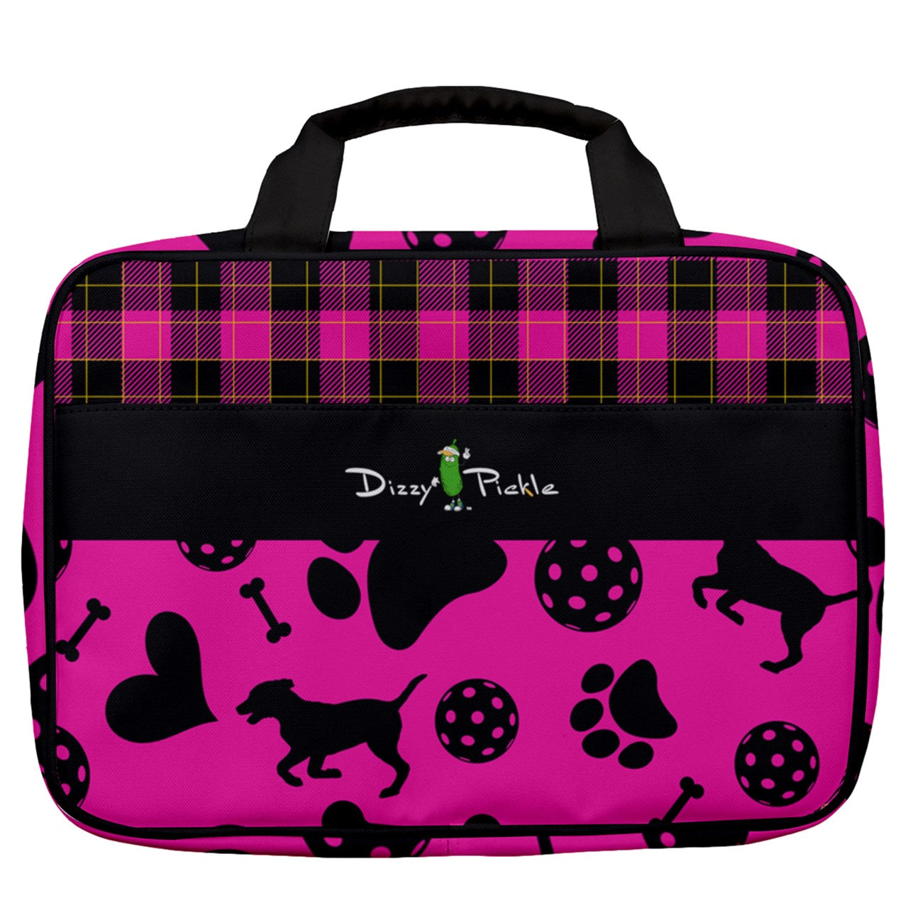 Dizzy Pickle Millie Pink Women's Pickleball Travel Toiletry Bag with Hanging Hook