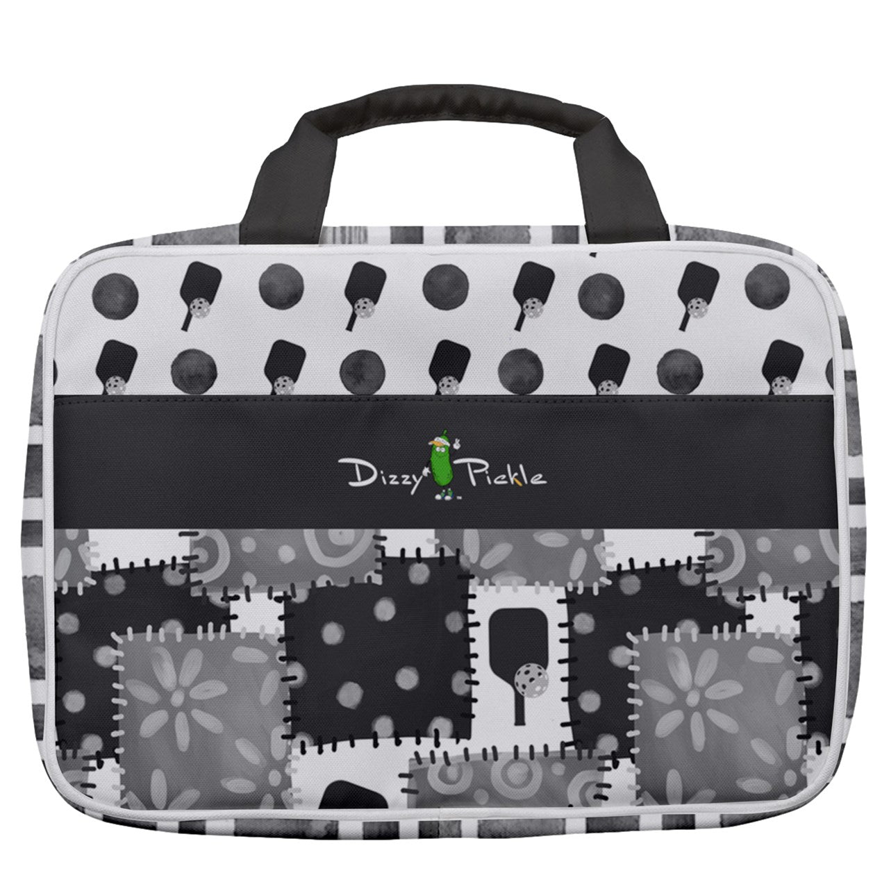 Dizzy Pickle Mary Patches Women's Pickleball Travel Toiletry Bag with Hanging Hook