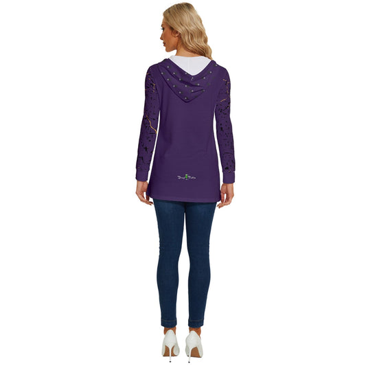 Dizzy Pickle Lynne Purple Women's Pickleball Long Sleeve Drawstring Hooded Top