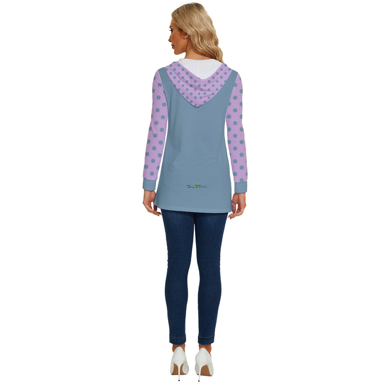 Dizzy Pickle Laura Polka Dots Lavender Women's Pickleball Long Sleeve Drawstring Hooded Top