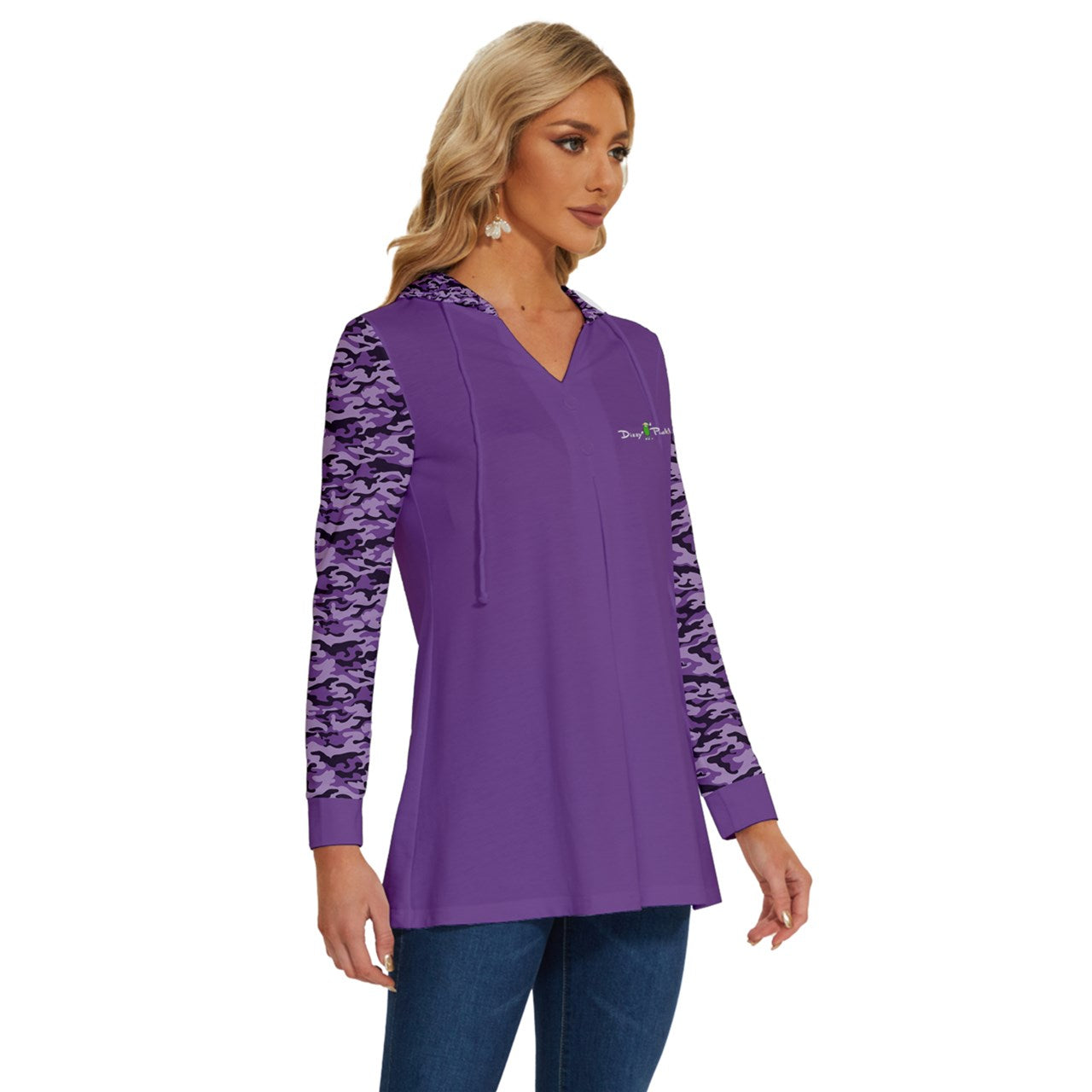 Dizzy Pickle Jan Purple Women's Pickleball Long Sleeve Drawstring Hooded Top