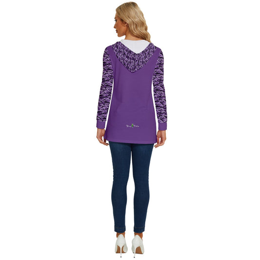 Dizzy Pickle Jan Purple Women's Pickleball Long Sleeve Drawstring Hooded Top