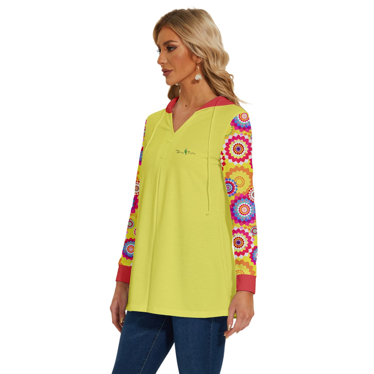 Dizzy Pickle Hannah Blooms Pickleball Long Sleeve Drawstring Hooded Top