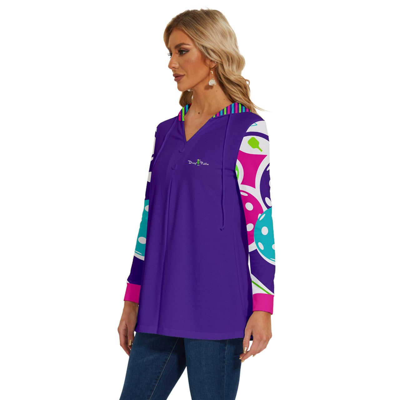 Dizzy Pickle Diana Pickleball Long Sleeve Drawstring Hooded Top