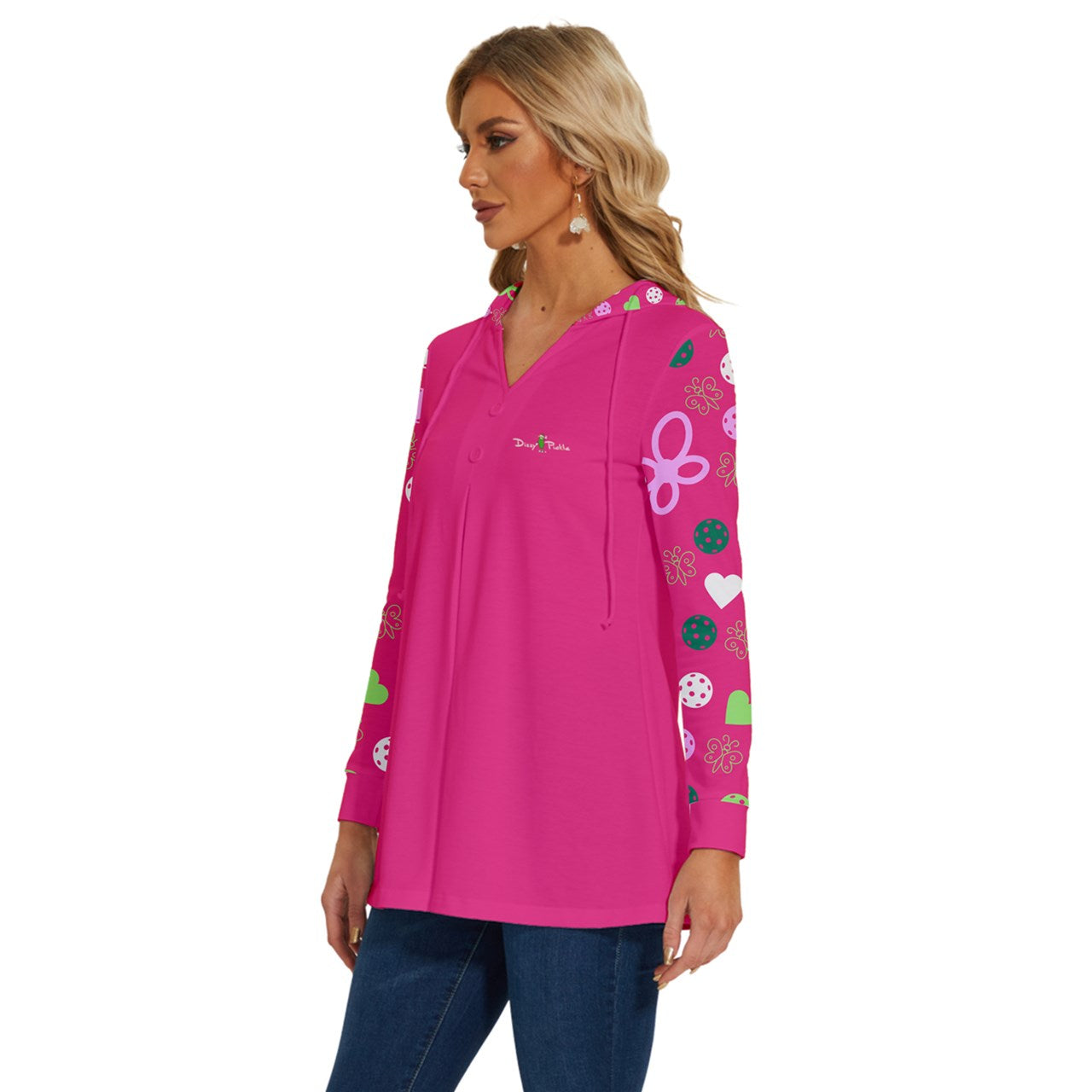 Dizzy Pickle Penny Main PG Pickleball Long Sleeve Drawstring Hooded Top