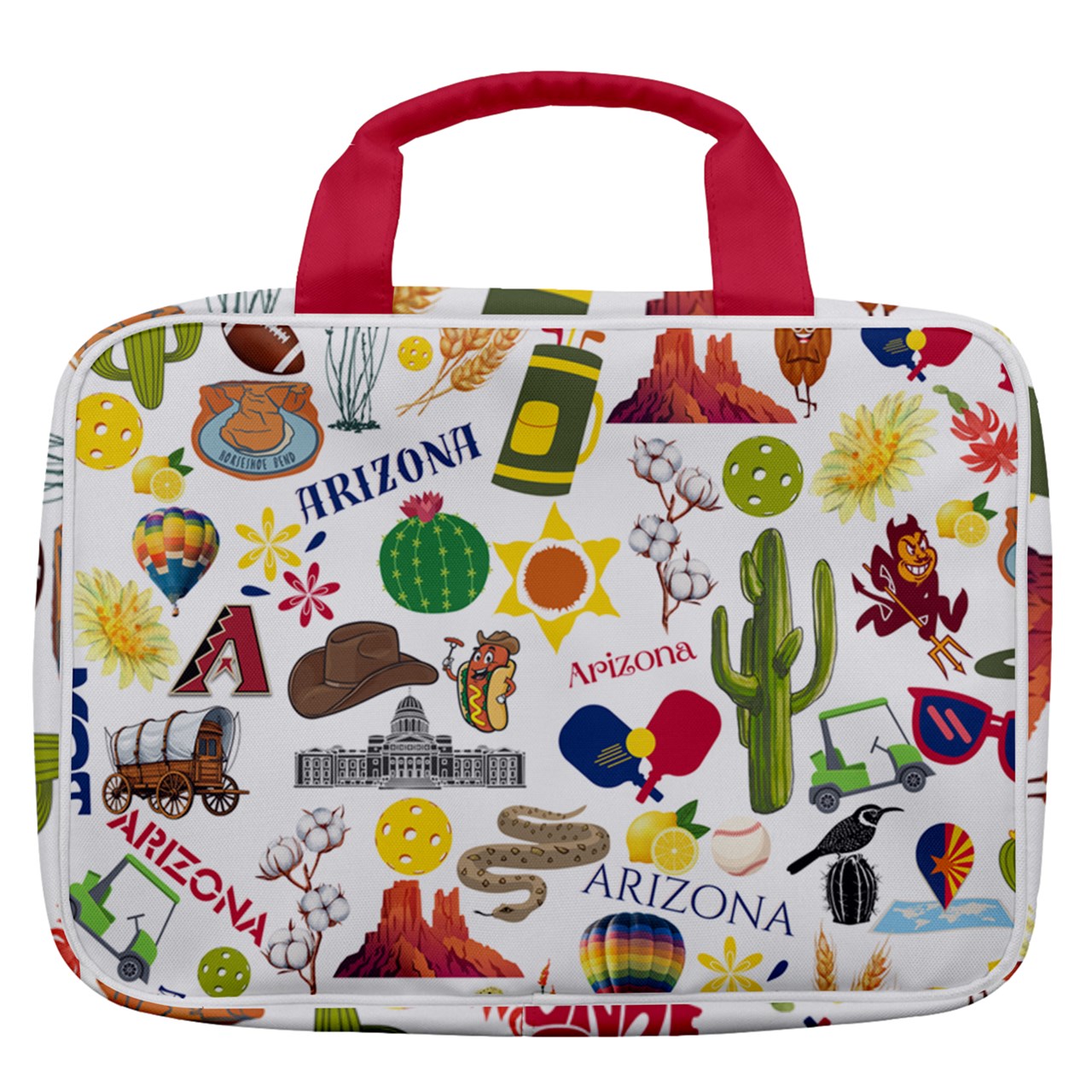 Dizzy Pickle Arizona Women's Pickleball Travel Toiletry Bag with Hanging Hook