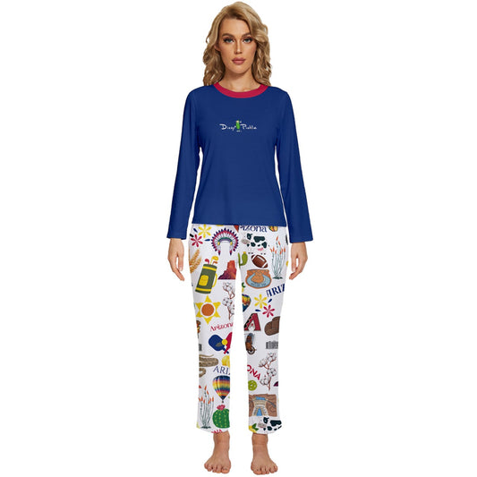 Dizzy Pickle Arizona Women's Pickleball Long Sleeve Lightweight Cropped Pajamas Set