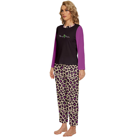 Dizzy Pickle Amber BPB Women's Pickleball Long Sleeve Lightweight Cropped Pajamas Set