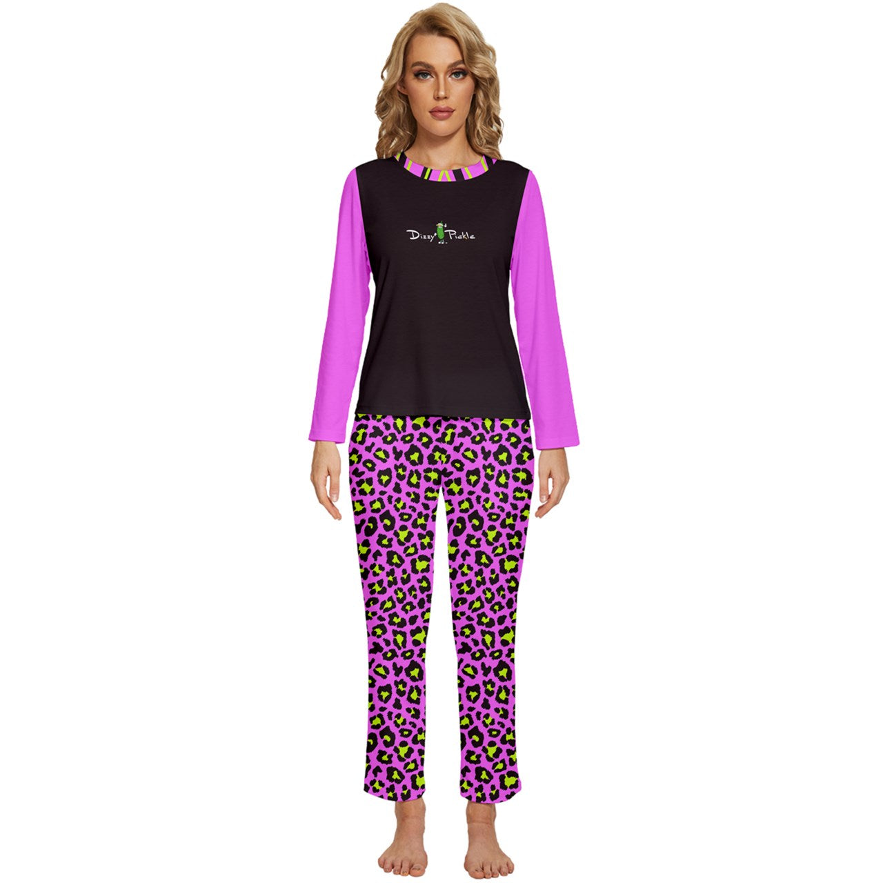 Dizzy Pickle Amber BPG Women's Pickleball Long Sleeve Lightweight Cropped Pajamas Set