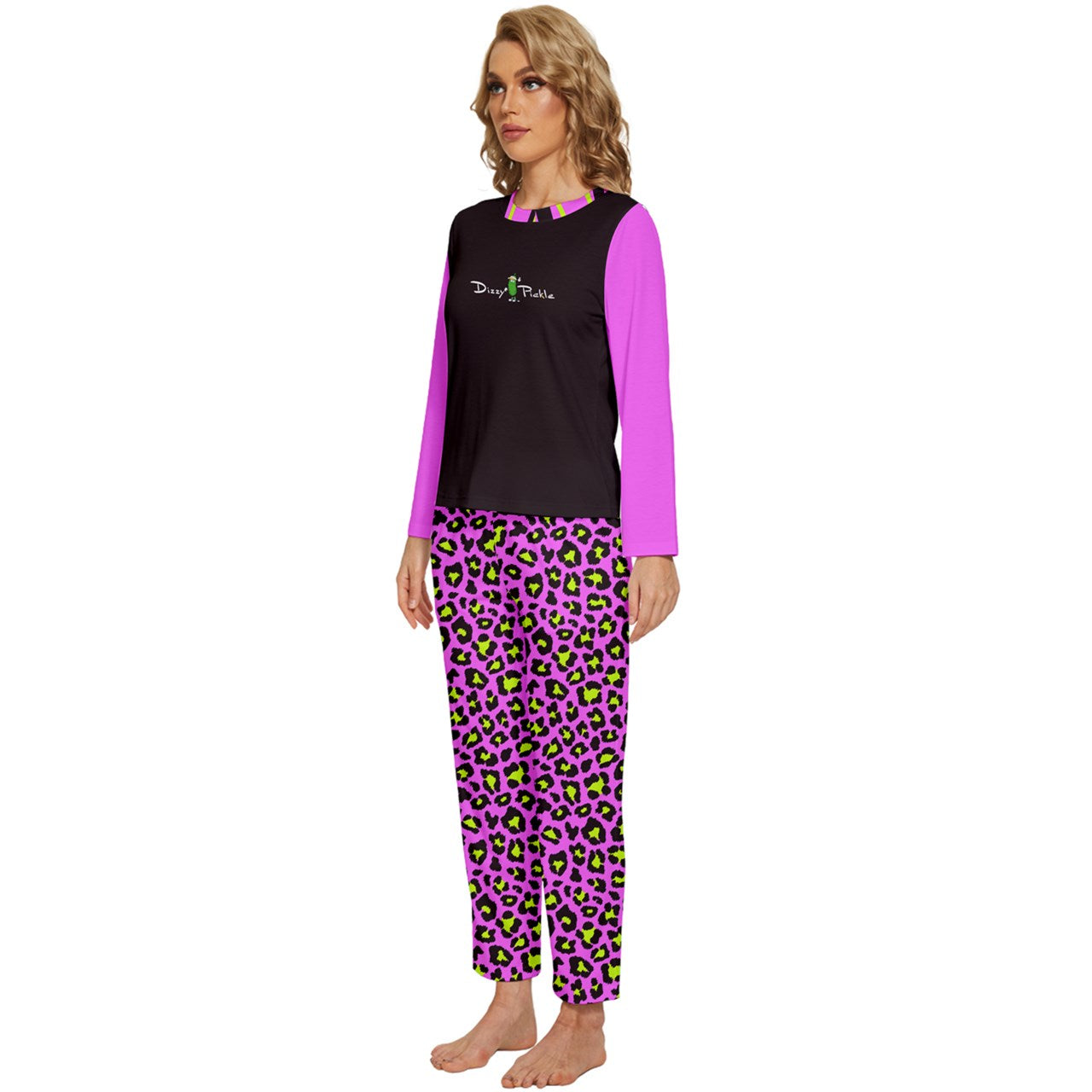 Dizzy Pickle Amber BPG Women's Pickleball Long Sleeve Lightweight Cropped Pajamas Set