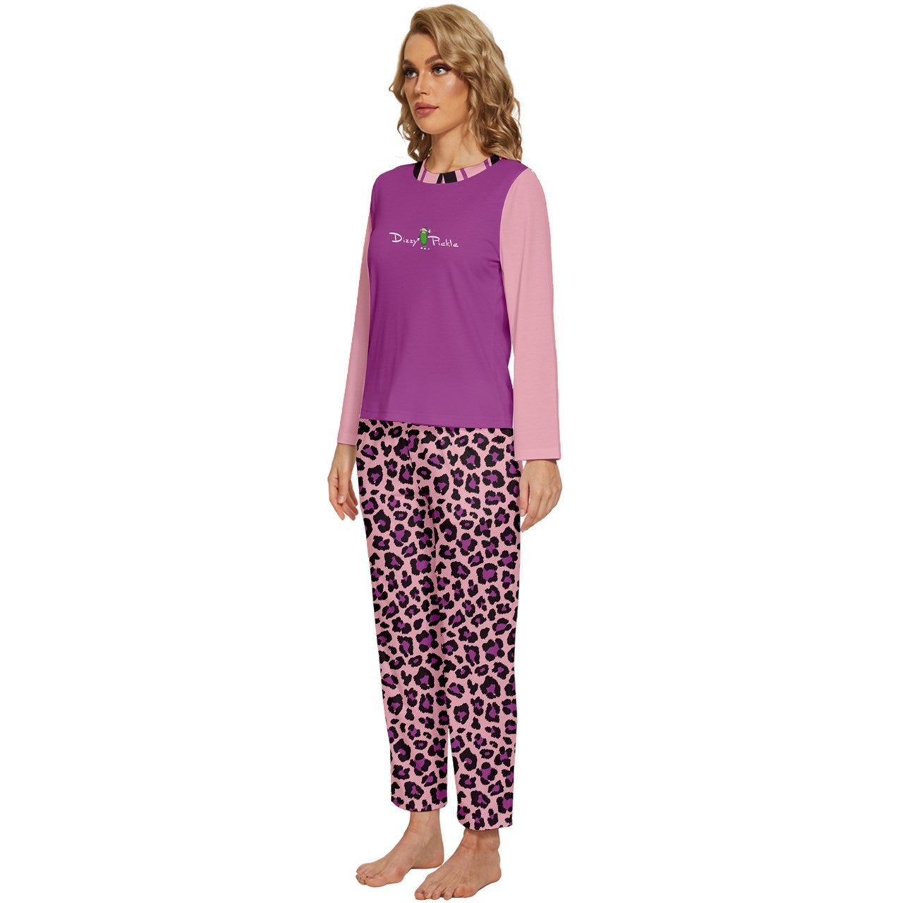 Dizzy Pickle Amber BPP Women's Pickleball Long Sleeve Lightweight Cropped Pajamas Set