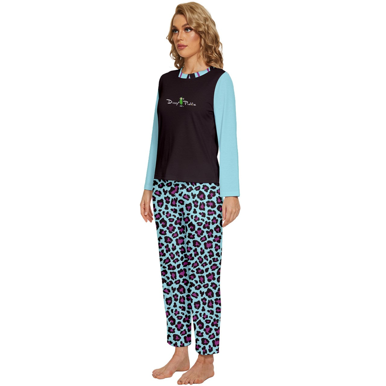 Dizzy Pickle Amber BTP Women's Pickleball Long Sleeve Lightweight Cropped Pajamas Set