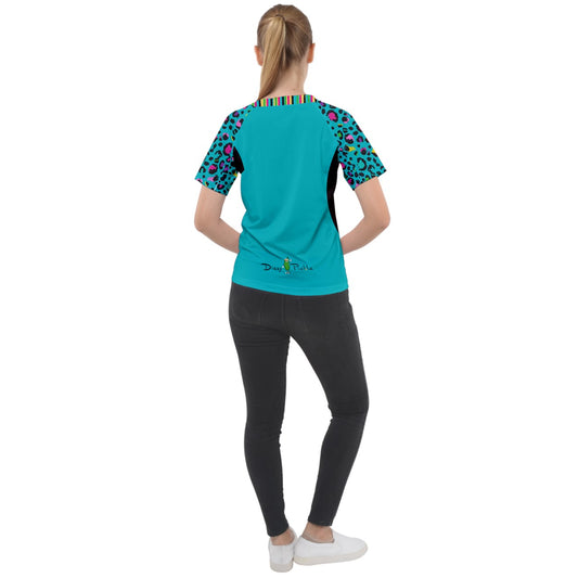 Dizzy Pickle Amber Cool Teal Women's Pickleball Sport Raglan Short Sleeve T-Shirt