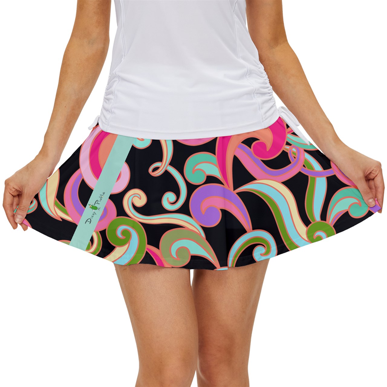 Dizzy Pickle Anna Black Women's Pickleball Court Skorts with Inner Shorts Women's Skort