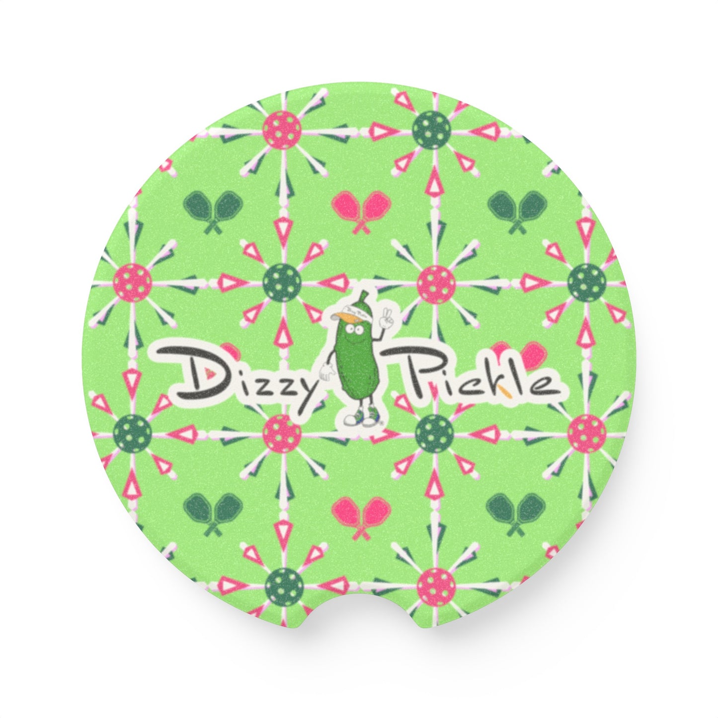 Dizzy Pickle Penny Paddles and Balls PG Soapstone Car Coaster