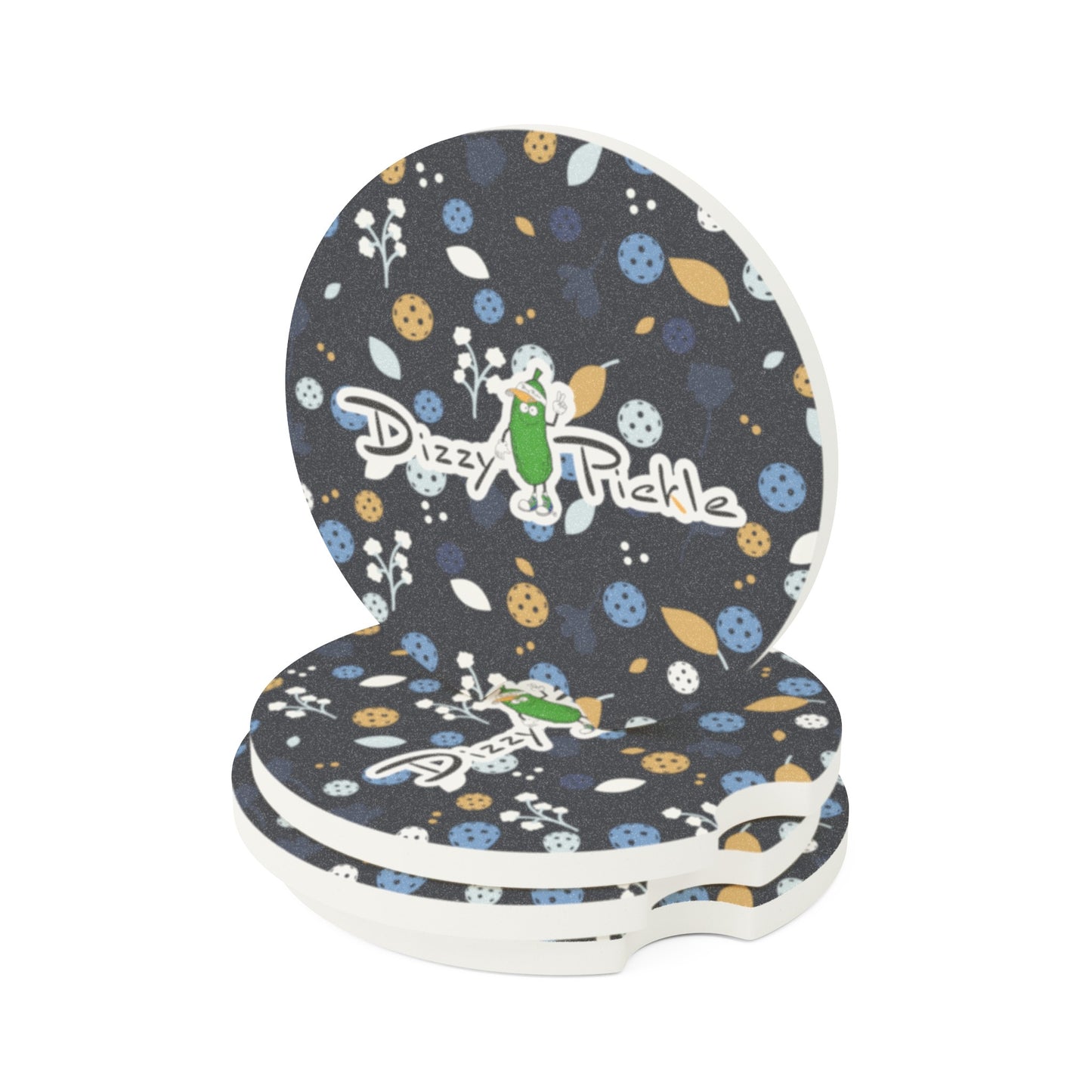 Dizzy Pickle Lesley Navy Blue Soapstone Car Coaster