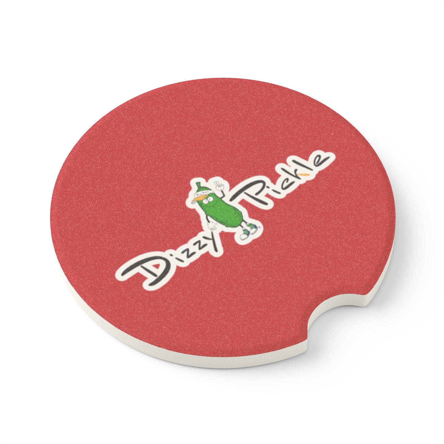 Dizzy Pickle DZY P Classic Deep Red Soapstone Car Coaster