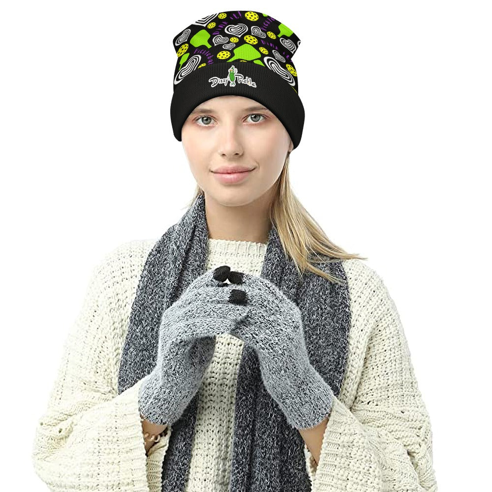 Dizzy Pickle Dinking Diva Hearts BG One-Size Knitted Beanie