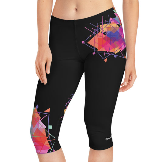 Dizzy Pickle Let's GEO R65LZB Women's Pickleball Knee-Length Mid-Rise Capris