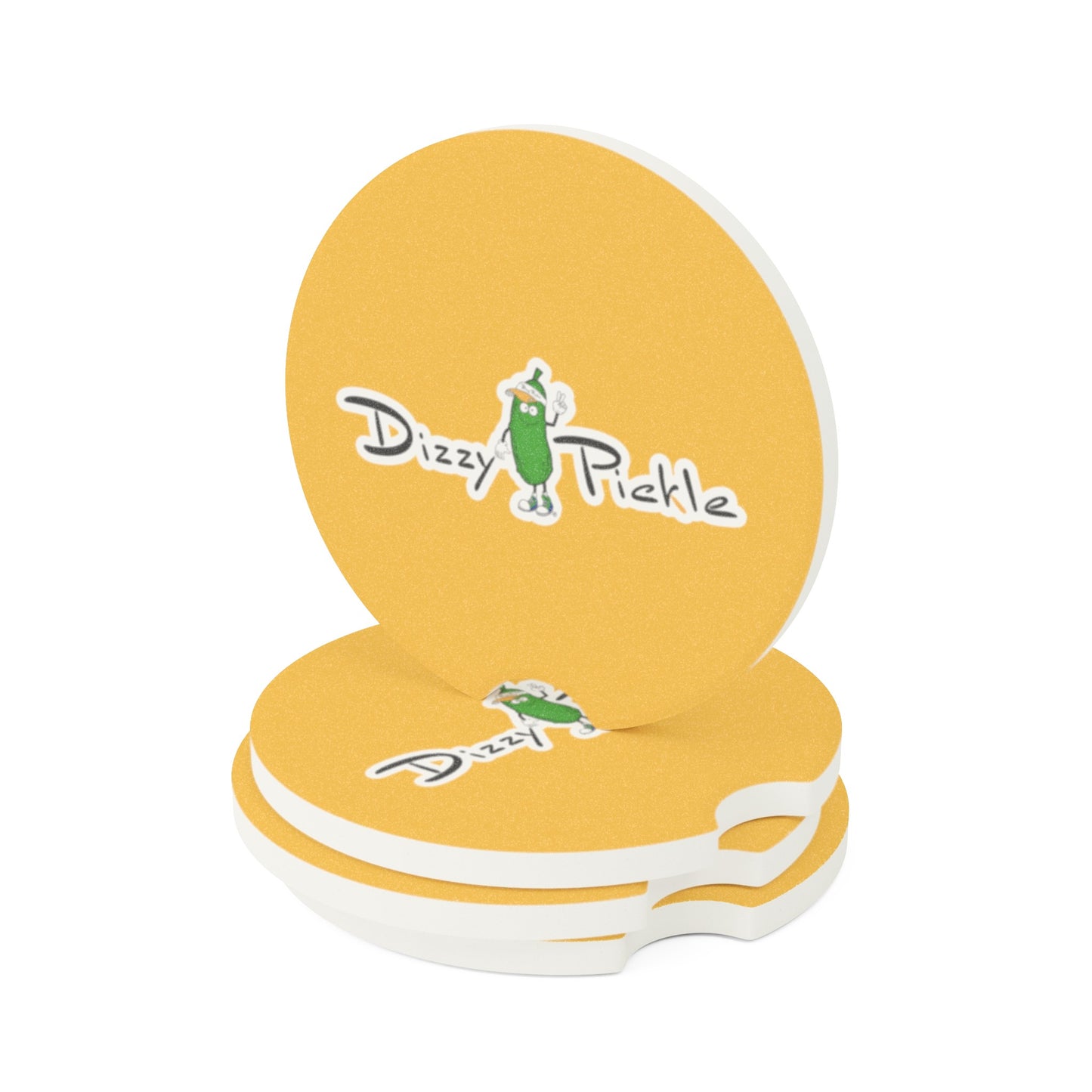 Dizzy Pickle DZY P Classic Yellow Soapstone Car Coaster